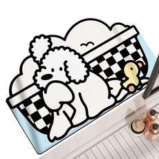 코튼뷰 빨아쓰는 주방 욕실 규조토 발매트, 생각하는 비숑