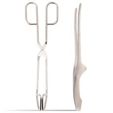 베스트하임 마스터 스테인리스 2종 세트, 실버, 1세트, 가위형 삼단집게 + 핀셋 집게