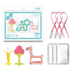 ange 3D手腕長頸鹿固齒器3件組, 混合色, 3D長頸鹿 粉紅色 + 香蕉 + 草莓, 1套