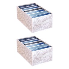 Yehome 防水衣物整理收納箱, 2個, 褲子收納 7格