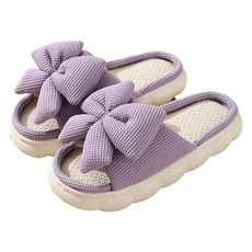 EVER HOUSE 大蝴蝶結厚底緩震室內拖鞋, 1個, 紫色