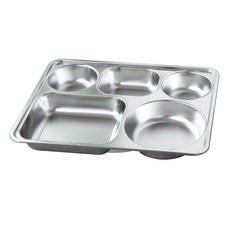 Priceless 5格不鏽鋼餐盤, 銀色, 2個