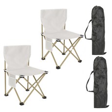 Seumseuda 戶外寬版露營輕量椅, 白色, 2個