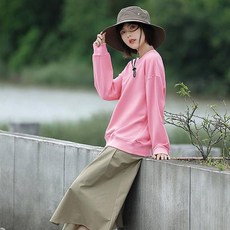 루나걸 무지 라운드 맨투맨 L24FT073005