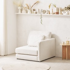 chaewoori 푹쉼 무빙 아쿠아텍스 기능성 패브릭 접이식 소파베드 1인용 소파 좌형 방문설치, 아이보리