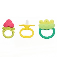 ange 環形固齒器最佳3件組, 香蕉環 + 草莓環 + 豌豆環, 混合色, 1套