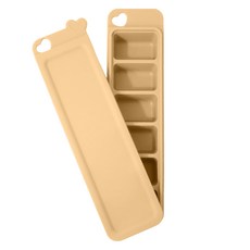 티지엠 국산 밀폐 하트 실리콘 이유식 큐브 보관 용기 6구, 180ml, 샌드베이지, 1세트