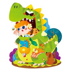 푸르베베 빅 변형 직소퍼즐, 60피스, 공룡놀이, 1개