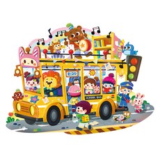 푸르베베 빅 변형 직소퍼즐, 59피스, 즐거운스쿨버스, 1개