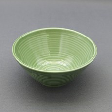 驪州陶瓷線條設計麵碗, 1個, 綠色