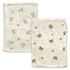 ikii 孩童用透氣網眼毯 2件組, 兔子，熊