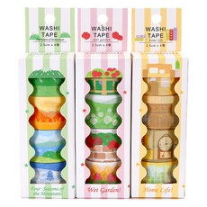 indi.k 背景馬特膠帶 3種組, 四個季節，鮮花，家居生活, 1組