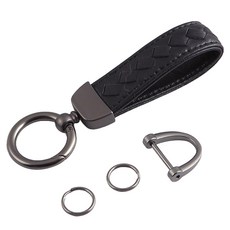 AFECTO 時尚單品汽車用羊皮現代鑰匙圈, 1個, 黑色
