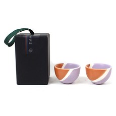 月鹽陶瓷不倒翁杯2入組, 1套, 薰衣草