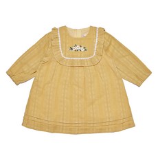 Minkmui 女童花朵刺繡荷葉邊洋裝