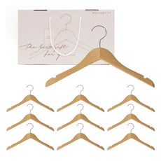 메이네티 원목 상의 옷걸이 + 기프트 박스, 1세트, 내츄럴