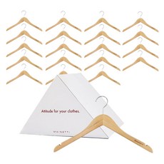 MAINETTI U wood 原木上衣衣架 40cm, 自然色, 20個