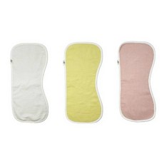 孩童3層紗布拍嗝巾 3色組, B款(象牙白+檸檬黃+粉紅色), 1組