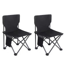 Funny Seller 戶外折疊露營釣魚椅 39 x 39 x 65 cm, 黑色, 2個