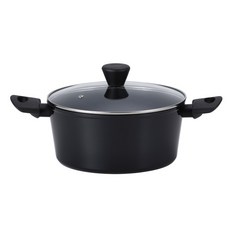 IH電磁爐適用陶瓷塗層雙耳鍋, 24cm, 黑色, 1個