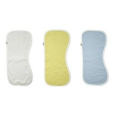 孩童3層紗布拍嗝巾 3色組, D款(象牙白+檸檬黃+天空藍), 1組