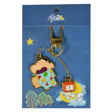 Iknowk 蠟筆小新睡衣鬧鐘鑰匙圈, 1個, 混合顏色