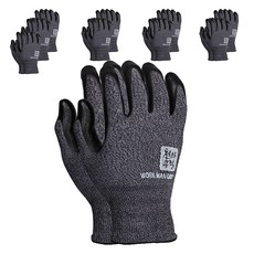 Cheonhamujeok Workman Grip NBR 泡棉 工作用 作業 半塗層 安全 塗層 手套 雙手穿戴 M, 黑色, 10套