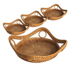 라탄 과일 귤 바구니 트레이, 2호, 4개