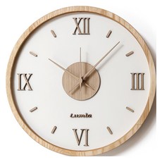 Lumia Vino復古原木靜音壁鐘 280, 橡木