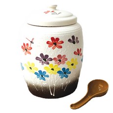 Paulers 驪州黃土米缸 10kg + 米瓢組, 1套, 波斯菊