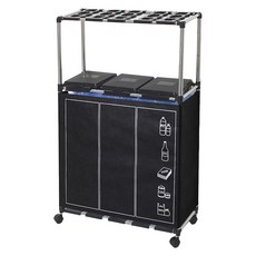 Sense2030 兩層三件式分類垃圾桶附蓋組合, 黑色