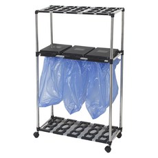 Sense2030 雙層三件式分類垃圾桶組, 黑色