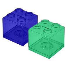 壓克力積木造型室內裝飾存錢筒, 藍色, 綠色, 2個