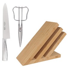 제우스 3종 칼블럭 세트, 1세트, 올스텐 셰프나이프 + 나비가위 + 칼블럭