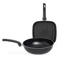 인터쿡 인덕션 프라이팬 세트 2종, 블랙, 사각팬 27cm + 궁중팬 28cm, 1세트