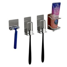 MONACO OLIVE 家庭不鏽鋼牙刷架 2人組, 銀色, 1套