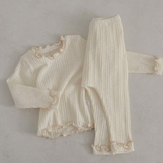 PEEKABOO Daphne嬰兒捲邊豎紋長袖衣褲套裝