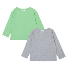 레인보우키즈 아동용 파스텔 보트넥 긴팔티셔츠 2종 세트