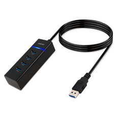 UNiCORN 4埠被動USB3.1集線器電纜1.8m LH-4000A, 黑色
