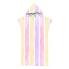 allode 女款彩色條紋連帽沙灘罩衫
