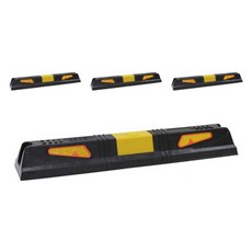 信都產業 彈性停車擋塊 高級車輛用 混凝土用 主產品4個 + 螺絲12個 + 壁虎12個 + 保護蓋4個, 1套, 黑色