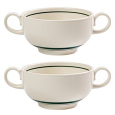 Canesuz 每日雙手湯碗 265ml, 復古卡其色, 2個