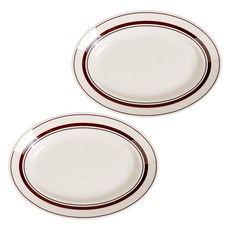 Kanesuzu日常橢圓盤, 2個, 棕色石頭