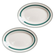 Kanesuzu日常橢圓盤, 2個, 復古卡其色