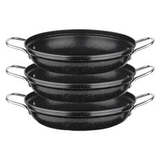 plala 電磁爐適用麥飯石不沾雙耳湯鍋, 28cm, 3個, 黑色