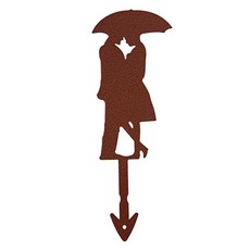 SteelDeco 傘中戀人花盆插牌 粉體塗裝, 棕色