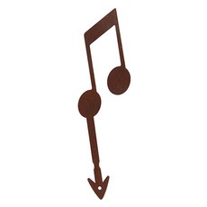 스틸데코 16분음표 화분픽 부식처리, 갈색