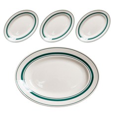 Kanesuzu日常橢圓盤, 4個, 復古卡其色