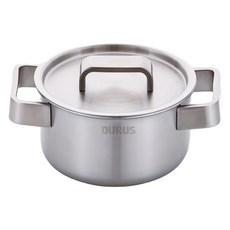 LiViNG ART IH爐適用Durus系列316Ti 5層不鏽鋼雙耳湯鍋+鍋蓋組, 16cm, 1組, 單色