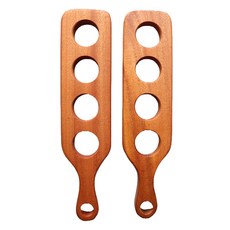 桃花心木木質四格長柄雞蛋架, 單一顏色, 2個